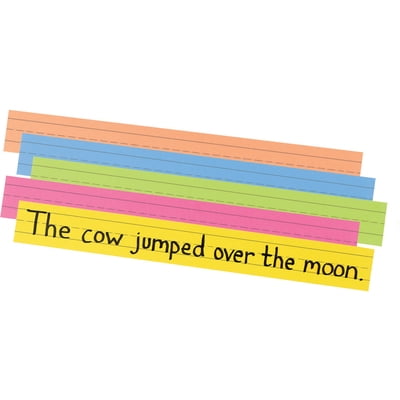 Assorted Bright Colors Smooth Finish Rectangular Sentence Strips