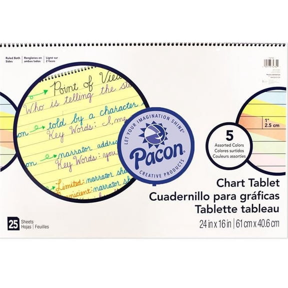 Pacon 24 x 16 in. 1 Ruled Cursive Cover, Assorted - 25 Count - 2 Each
