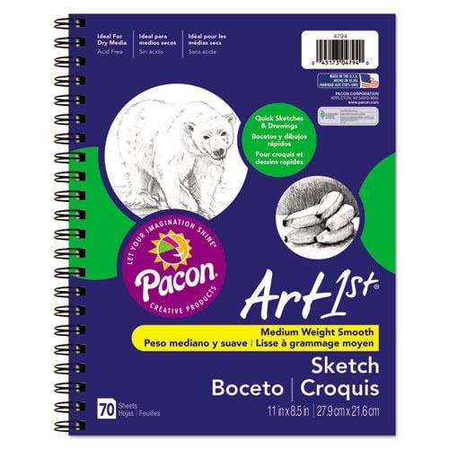 Pacon Art1st Sketch Diary, Blue Cover, 11 x 8.5, 60 lb Text Paper Stock, 70 Sheets (4794)