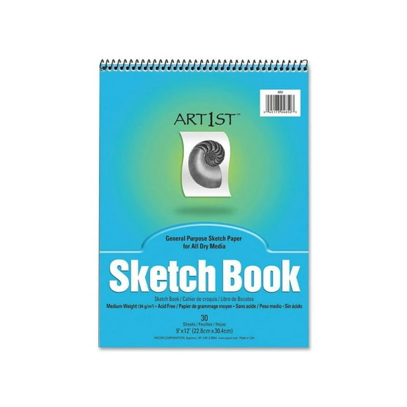 Pacon 4850 Art1st Sketch Book 30 Sheet - 94 g/m Grammage - 9" x 12" - 30 / Pad - White Paper