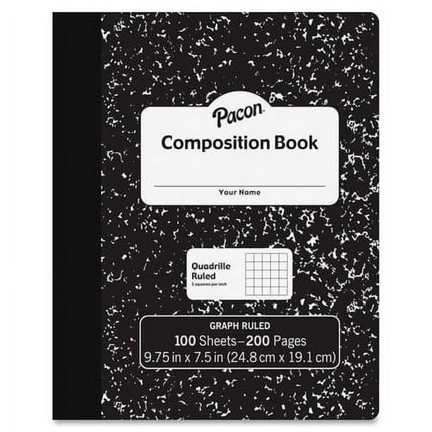 Pacon Composition Book - 100 Sheets - 200 Pages - Quad Ruled - 0.20 Pacon Composition Book - 100 Sheets - 200 Pages - Quad Ruled - 0.20
