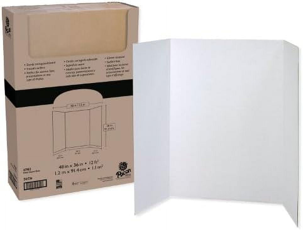 Pacon® 80% Recycled Single-Walled Tri-Fold Presentation Boards, 48