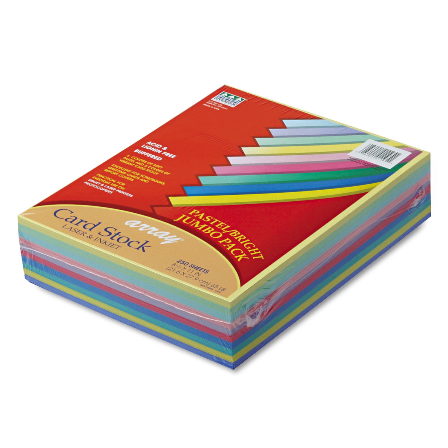 Array Card Stock, 65 lb Cover Weight, 8.5 x 11, Assorted, 250/Pack Array Card Stock, 65 lb Cover Weight, 8.5 x 11, Assorted, 250/Pack