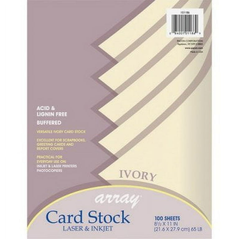 Array Card Stock, 65 lb Cover Weight, 8.5 x 11, Ivory, 100/Pack Array Card Stock, 65 lb Cover Weight, 8.5 x 11, Ivory, 100/Pack