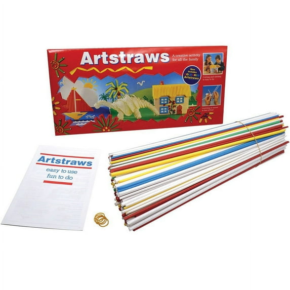 Pacon Artstraws Paper Tubes - Art Project, Craft Project - 16"Height x 0.15"Width x 0.15"Length - 300 / Box - Assorted - Paper | Bundle of 2 Boxes