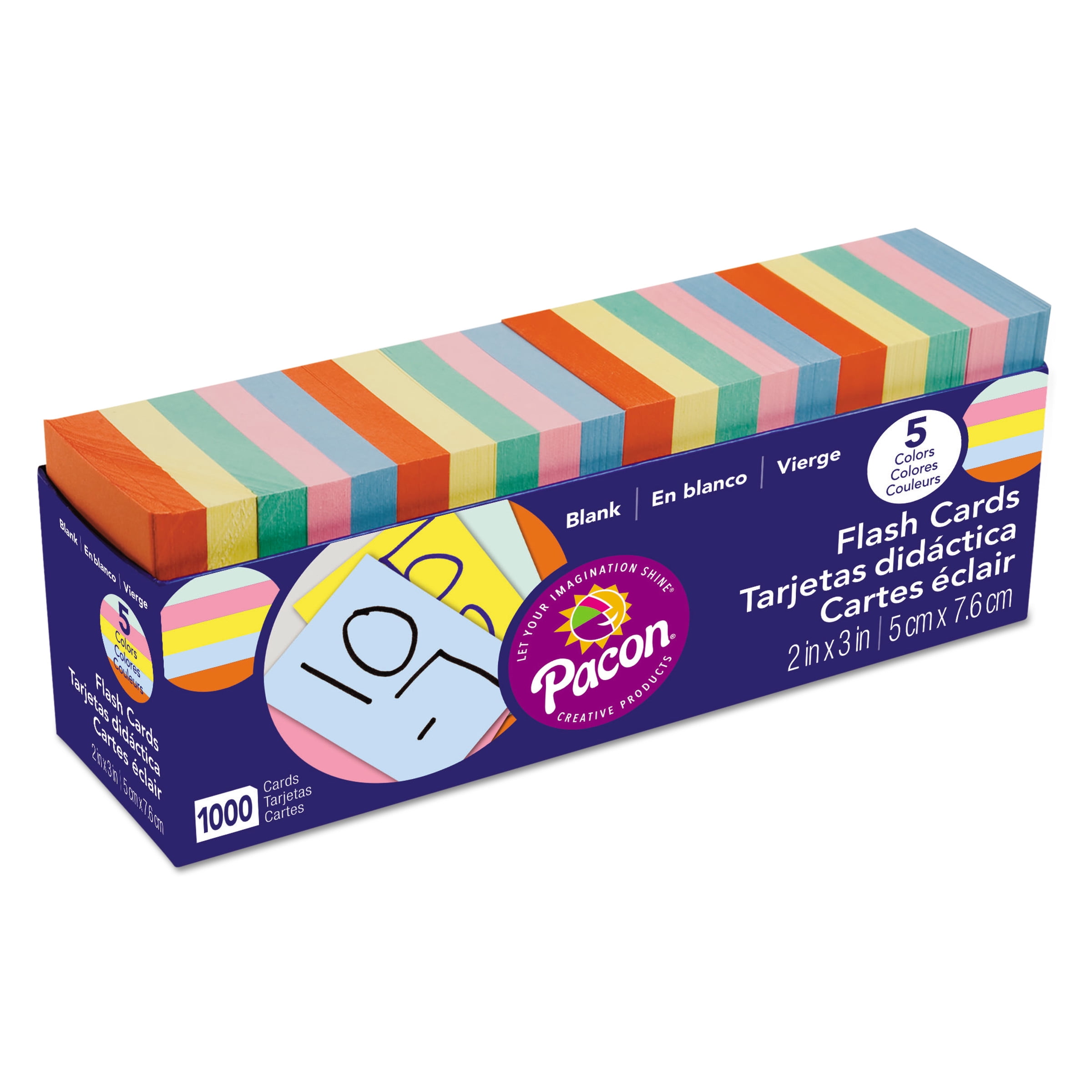 Pacon Assorted Colors Blank Flash Cards 