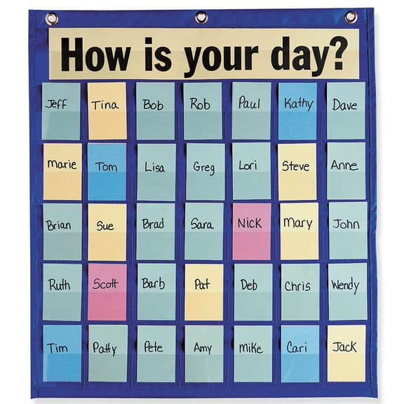 Pacon Behavioral Pocket Chart, Blue, 18-1/2" x 21"