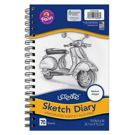 Pacon CAR53008 9.5 x 6 in. Ucreate Sketch Impress Diary