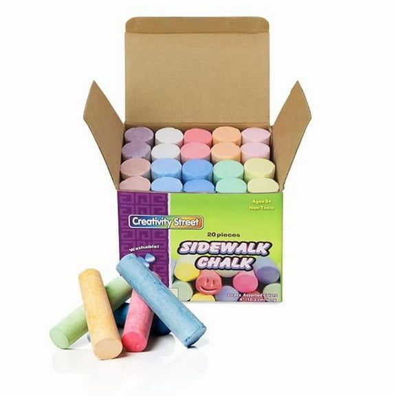Pacon CK-1700-6 Creativity Street Sidewalk Chalk - 20 Pieces - Box of 6