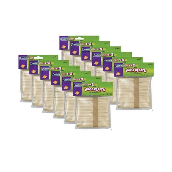 Pacon CK-367501-12 Creativity Street Craft Sticks, Natural Color - 150 Per Pack - Pack of 12