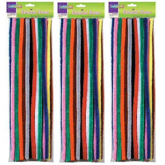Pacon CK-718001-3 19.5 in. Creativity Street Colossal Stems, Assorted - 50 Per Pack - Pack of 3