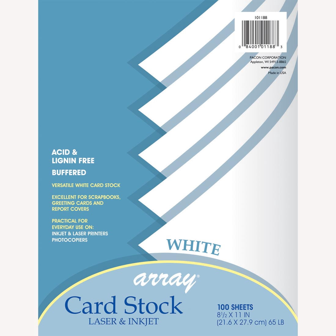 Pacon Card Stock, 8.5" x 11", White, 50 Sheets