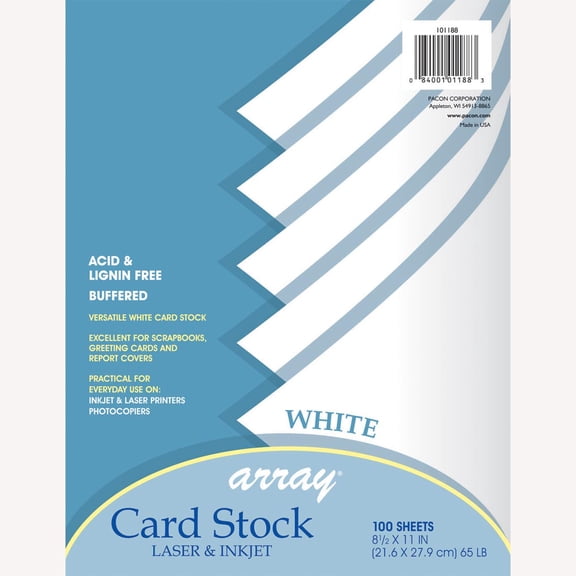 Pacon Card Stock, 8.5" x 11", White, 50 Sheets