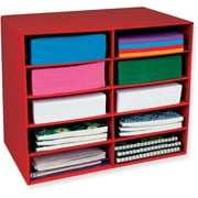 Pacon Classroom Keepers Corrugated Cardboard 10 Compartments 17x 12.88 x 21 File Organizer, Red