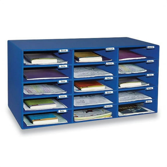 Pacon Classroom Keepers Corrugated Mailbox, 31.5 x 12.88 x 16.38, Blue (001308)