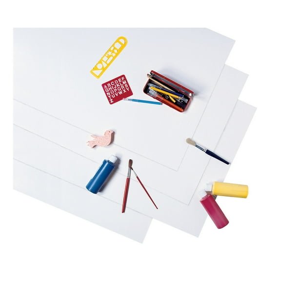 Pacon® Coated Poster Board, 22" x 28", White, Pack of 25