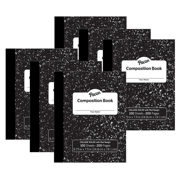 Pacon Marble Hard Cover College Rule Composition Book - 100 Sheets - 200 Pages - College Ruled - Red Margin - 9.75 Pacon Marble Hard Cover College Rule Composition Book - 100 Sheets - 200 Pages - College Ruled - Red Margin - 9.75