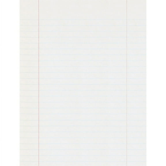 Pacon Composition Paper - Government - Letter - 500 Sheets - Ruled Red Margin - 16 lb Basis Weight - 8 1/2" x 11" - White Paper - 500 / Ream | Bundle of 5 Reams