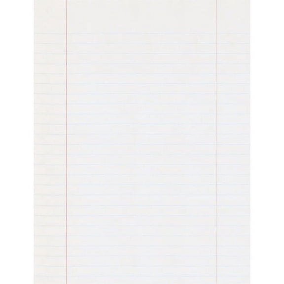 Pacon Composition Paper White - Letter - 500 Sheets - Ruled Red Margin - 16 lb Basis Weight - 8 1/2" x 11" - White Paper - 500 / Ream | Bundle of 10 Reams