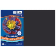 Tru-Ray Construction Paper, Heavyweight, Black, 12" x 18", 50 Sheets