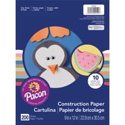 Pacon Construction Paper Value Pack, 200 Sheets, 9" x 12"