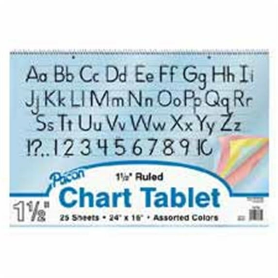 Pacon Corporation Colored Paper Charts- Manuscript Cvr- 1-.50in. Rld.- 24in.x16in.- Asst