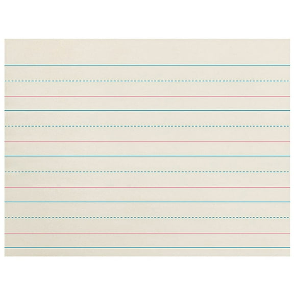 Zaner-Bloser Newsprint Handwriting Paper, Dotted Midline, Grades Pre-K & K, 1-1/8" x 9/16" x 9/16" Ruled Long, 10-1/2" x 8", 500 Sheets
