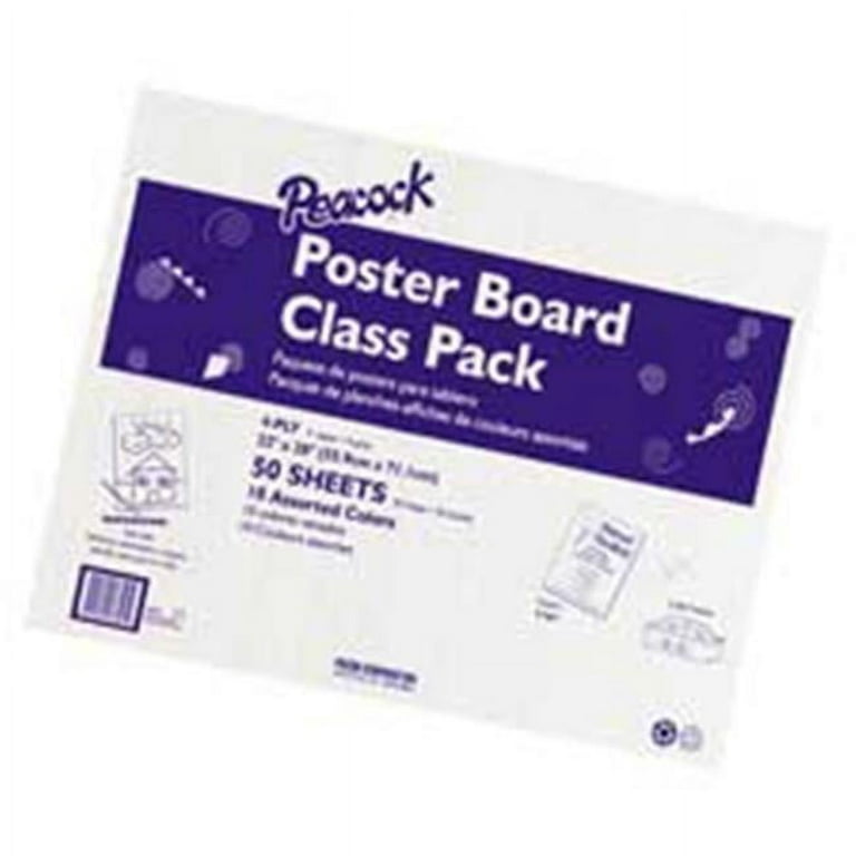 Pacon Corporation Posterboard- 4-Ply- 22in.x28in.- 5 ea 10 Colors- 50  Sheets- Assorted