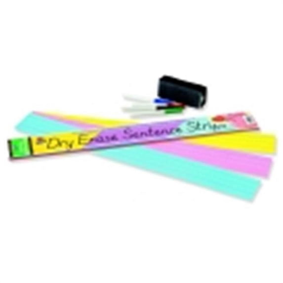 Pacon Dry Erase Sentence Strip, Assorted Colors, Pack 30