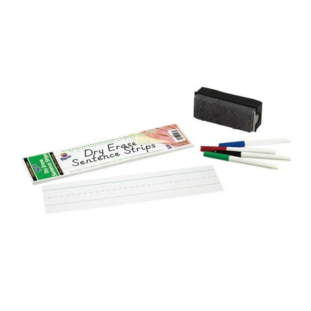 Pacon Dry Erase Sentence Strips, 3 x 12 Inches, White, Pack of 30
