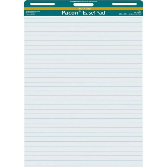 Pacon® Easel Pad, 1" Ruled, 27" x 34", 50 Sheets, Paper