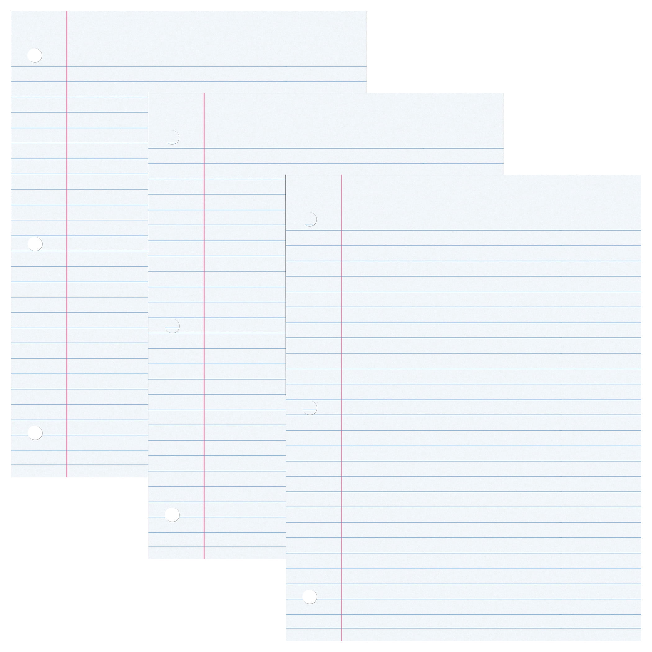 Mirgin Paper Pacon Filler Paper, White, 3-Hole Punched, Red Margin, 200 Sheets Per ...