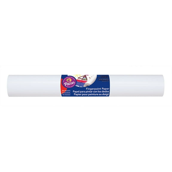 Pacon Recyclable Finger Paint Paper Roll, 50 lb, 16 in X 100 ft, White