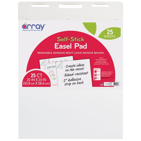 Pacon® GoWrite!® Self-Stick Easel Pad, 20" x 23", White, 25 Sheets