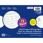 Pacon Handwriting Paper Tablet, Grades K & 1, Ruled Long, 10.5" x 8", 500 Sheets