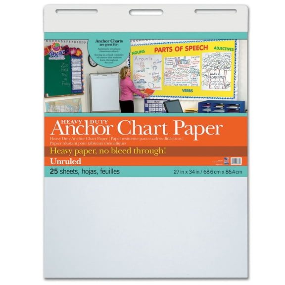 Pacon Heavy Duty Anchor Chart Paper - 27" x 34", Non-Gridded