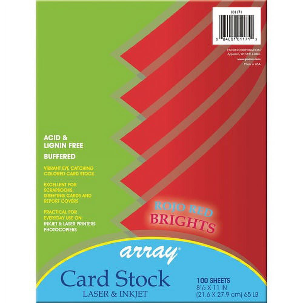 Pacon Inkjet, Laser Printable Multipurpose Card Stock - Rojo Red ...