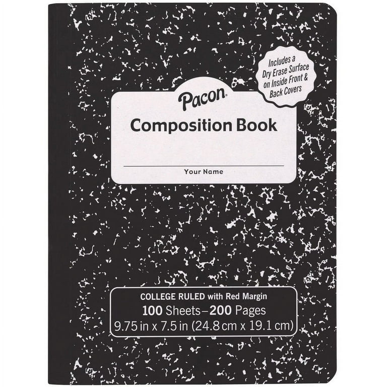 Pacon Composition Book - 100 Sheets - 200 Pages - Wide Ruled - 0.38 Pacon Composition Book - 100 Sheets - 200 Pages - Wide Ruled - 0.38