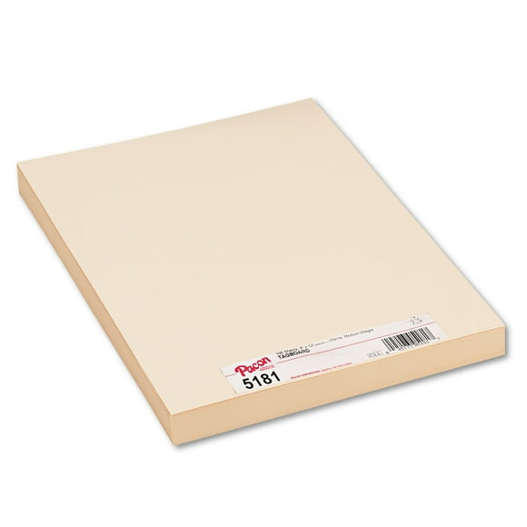 Pacon Medium Weight Tagboard Paper, Manila, 9" x 12", 100 Sheets