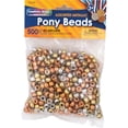 thumbnail image 1 of Pacon Metallic Pony Beads - Skill Learning: Arts & Crafts, Creativity - Assorted | Bundle of 2 Packs, 1 of 2