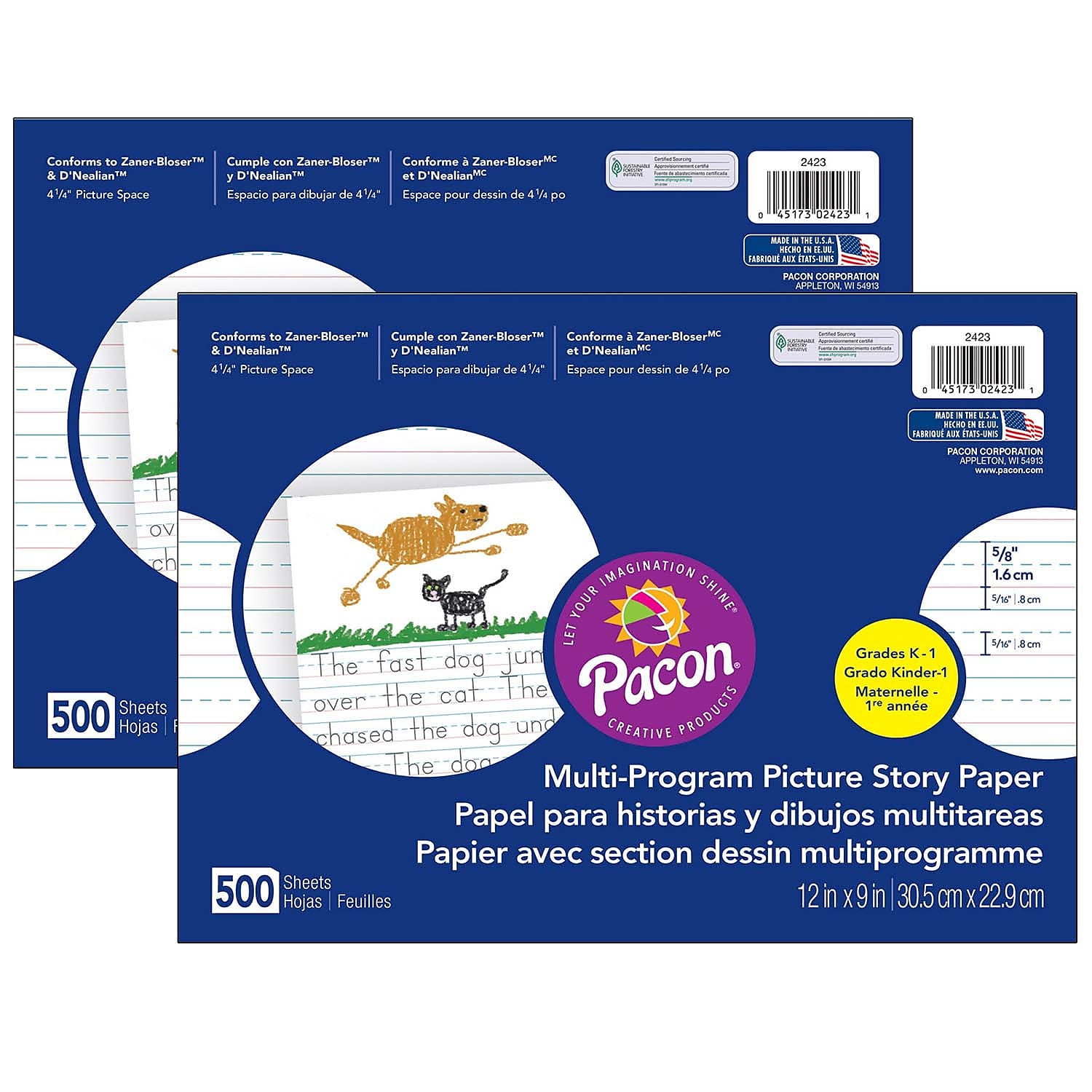 Pacon MultiProgram Picture Story Paper 12" x 9" Handwriting Paper