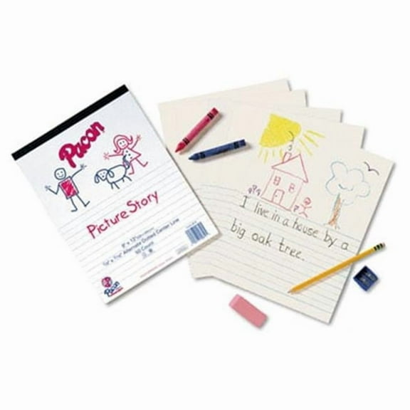 Pacon Multi-Program Picture Story Paper Grades 1-3 5/8 Rule White 500 Sheets/Ream