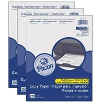 Pacon Multi-Purpose Paper, White, 20 lb., 8-1/2" x 11", 200 Sheets Per Pack, 3 Packs