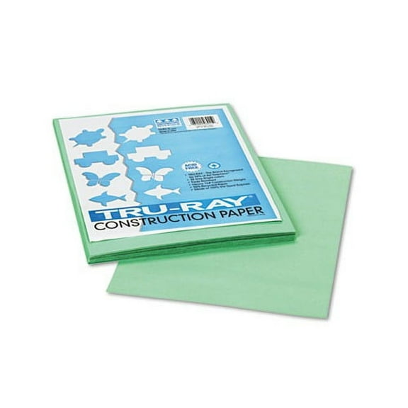 Pacon PAC103015-10 9 x 12 in. Tru Ray Light Green Construction Paper - 50 Sheets Per Pack - Pack of 10