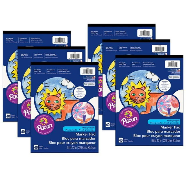 Pacon PAC4618-6 9 x 12 in. Watercolor & Marker Pad - 6 Each