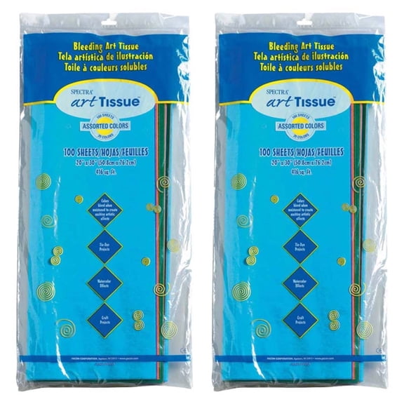 Pacon PAC58516-2 20 x 30 in. Spectra Art Tissue Paper, Assorted - 100 Per Pack - Pack of 2