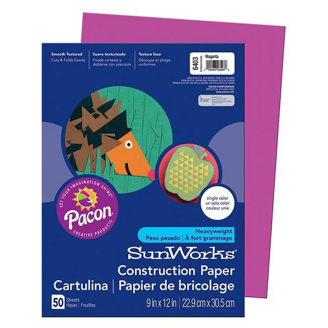 Pacon PAC6403-10 9 x 12 in. Construction Paper, Magenta - Pack of 10