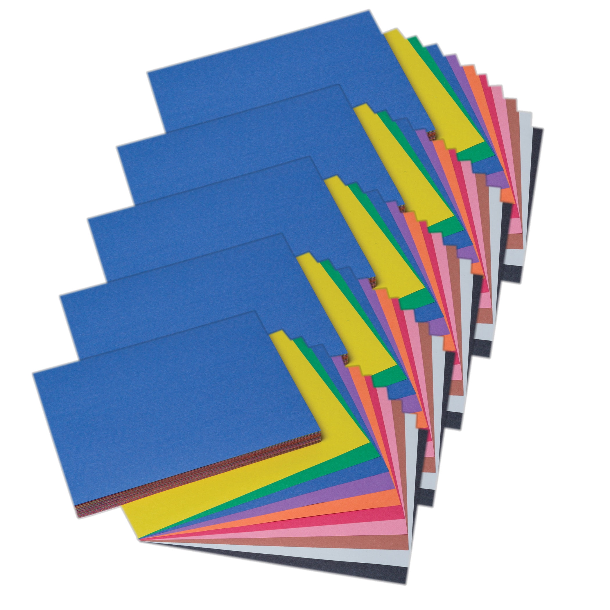 Prang Construction Paper, Medium Weight, 10 Assorted Colors, 9" x 12", 100 Sheets Per Pack, 5 Packs
