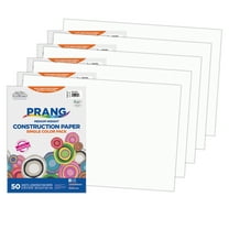 Prang Construction Paper, Medium Weight, Bright White, 12" x 18", 50 Sheets Per Pack, 5 Packs