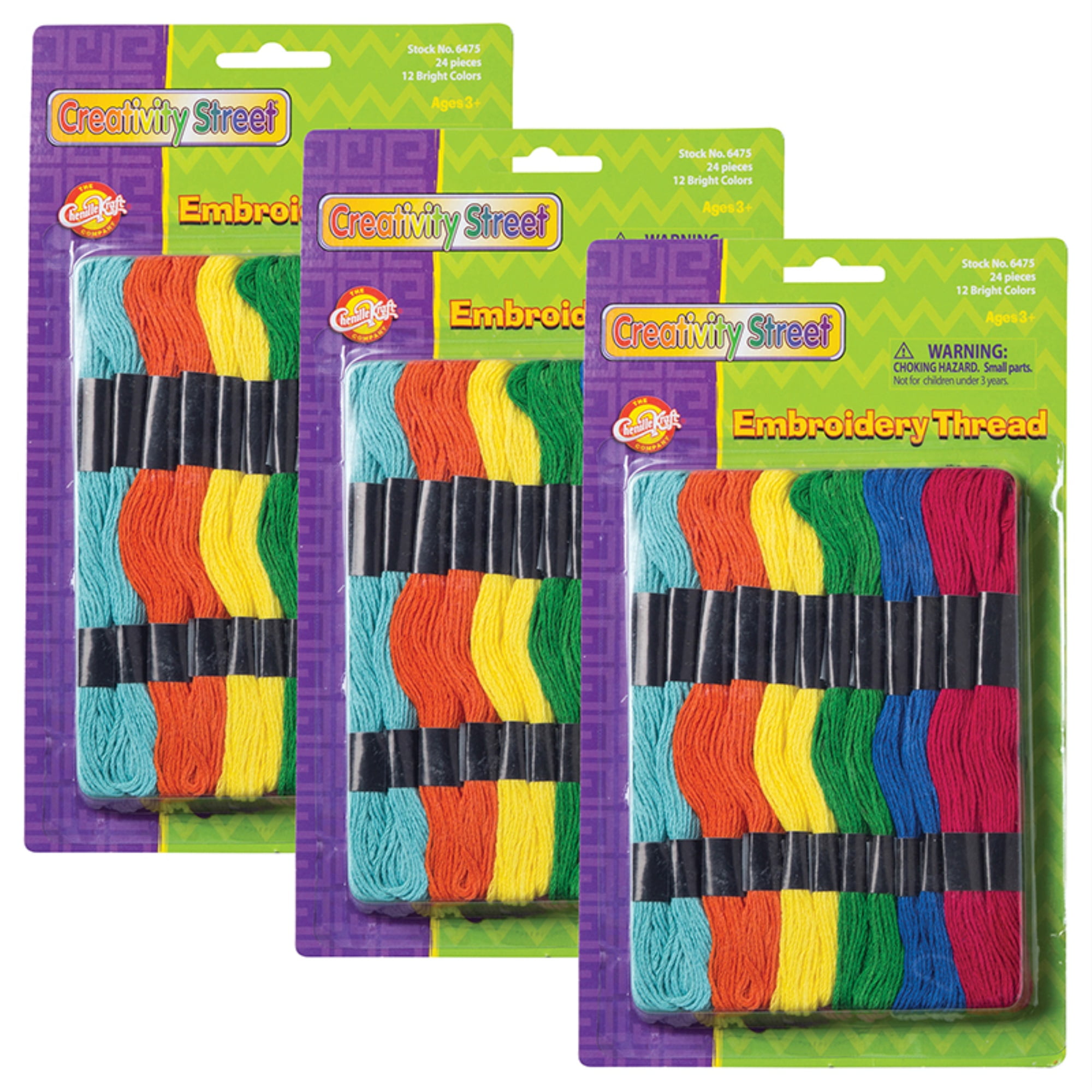(3 Ea) Embroidery Thread 12 Assrtd Colors